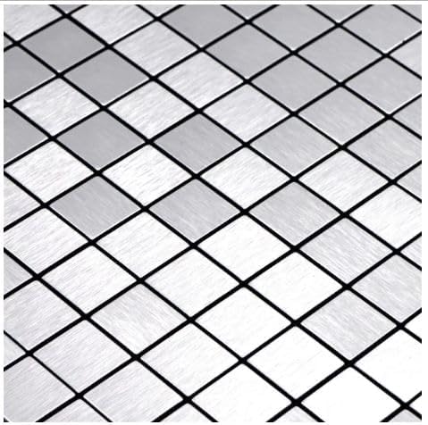 Ketumal Self-Adhesive Aluminum Mosaic Peel and Stick Metal Tiles 3D Wall Sticker Panel Backsplash for Kitchen & Bathroom (12"x12") (Silver, 10) - Image 3
