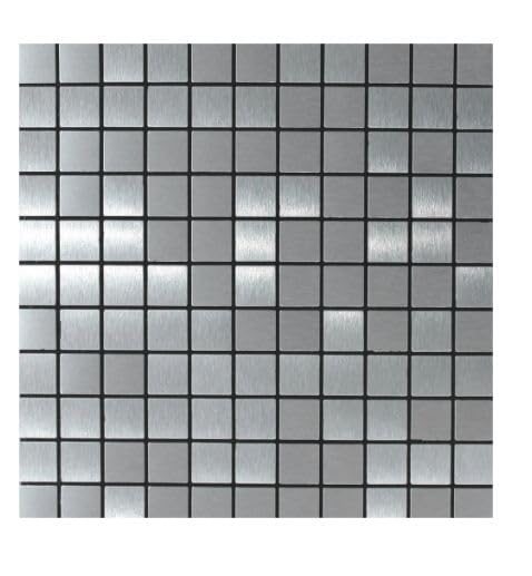 Ketumal Self-Adhesive Aluminum Mosaic Peel and Stick Metal Tiles 3D Wall Sticker Panel Backsplash for Kitchen & Bathroom (12"x12") (Silver, 10) - Image 5