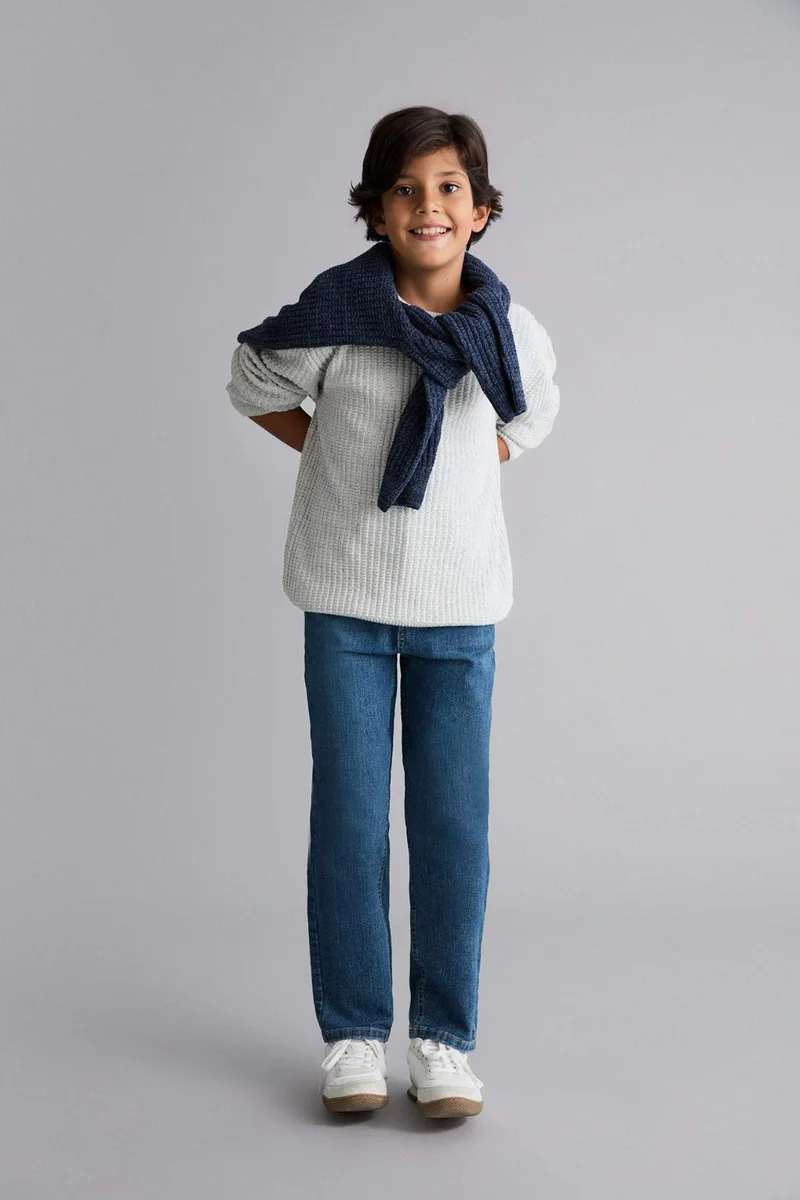 ديفاكتو Boy Regular Fit Crew Neck Pullover