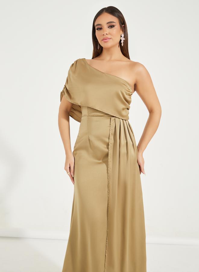 Styli Satin One-Shoulder Dress  - Image 5