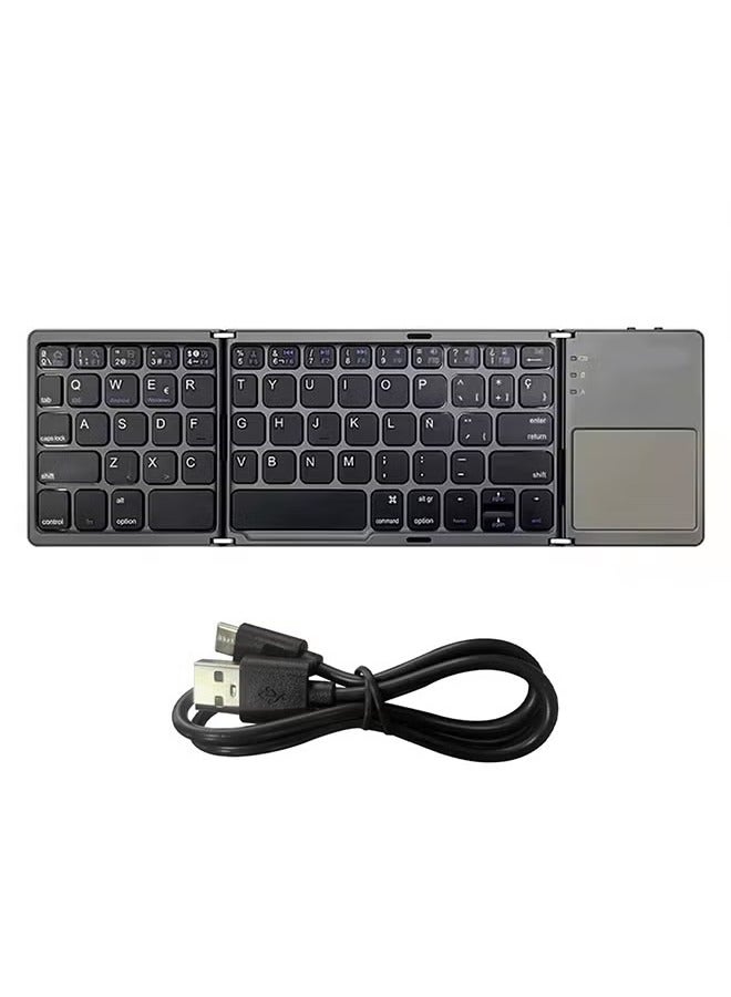 Raxoom Bluetooth Keyboard with Sensitive Touchpad, Multi-Device, Portable Rechargeable Tri-Fold Pocket-Sized Wireless Keyboard for iPhone, iPad, Smartphones, Laptop, Tablet B033 - Image 1