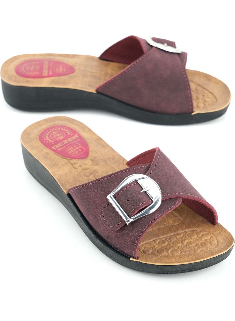 Gezer - Women's Summer Faux Leather Single Buckle Adjustable Comfortable Sole Daily Slippers - Image 1