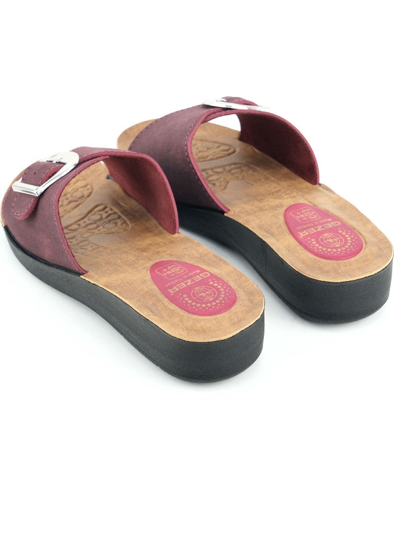 Gezer - Women's Summer Faux Leather Single Buckle Adjustable Comfortable Sole Daily Slippers - Image 1