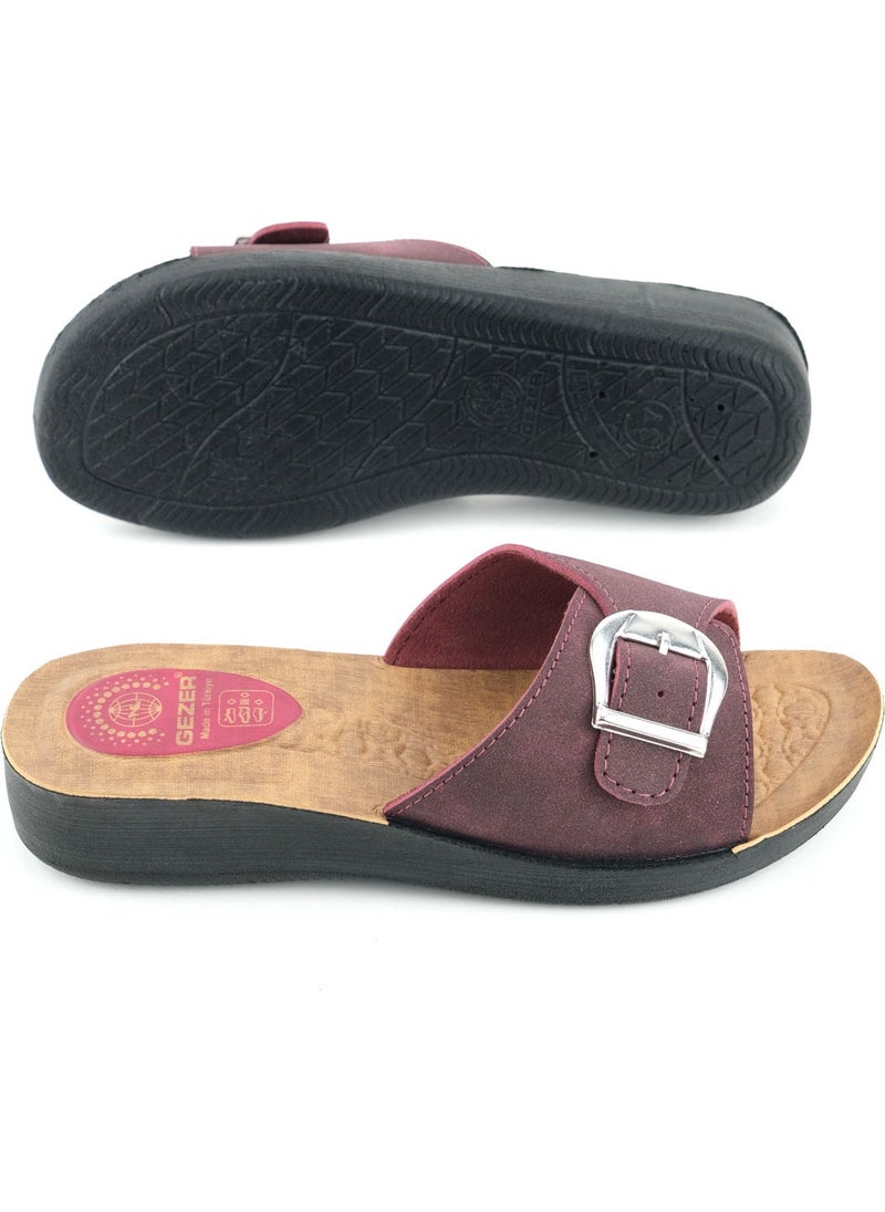 Gezer - Women's Summer Faux Leather Single Buckle Adjustable Comfortable Sole Daily Slippers - Image 1