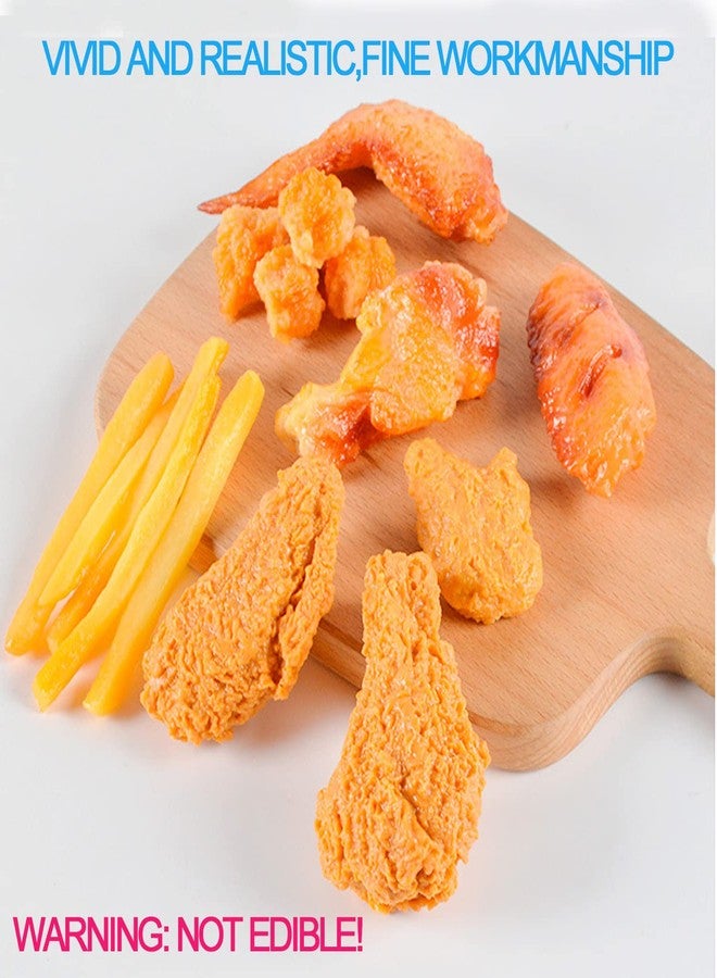 Laugwey Kids Kitchen Play Food Set,Fake Fried Chicken Legs,Simulated Chicken Wings,Children Kitchen Toy Decoration,Restaurant Window Display Props,Fake Fried Chicken Food Model Set - Image 5