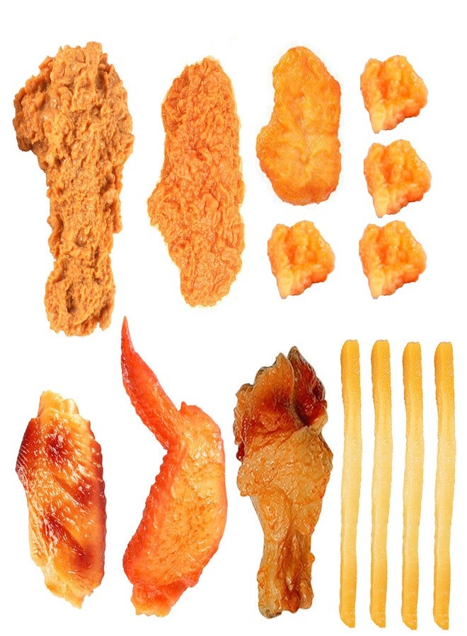Laugwey Kids Kitchen Play Food Set,Fake Fried Chicken Legs,Simulated Chicken Wings,Children Kitchen Toy Decoration,Restaurant Window Display Props,Fake Fried Chicken Food Model Set - Image 1