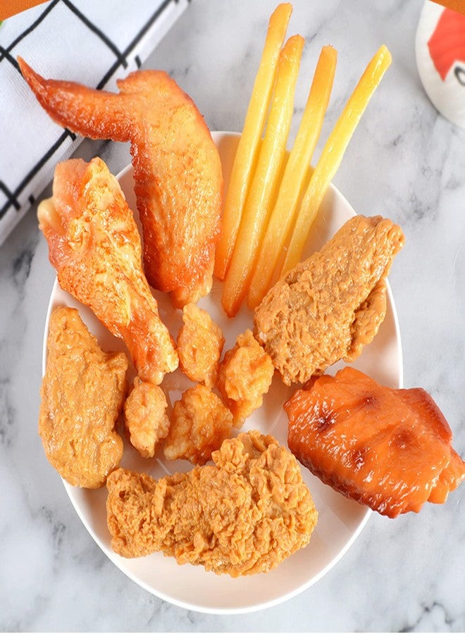 Laugwey Kids Kitchen Play Food Set,Fake Fried Chicken Legs,Simulated Chicken Wings,Children Kitchen Toy Decoration,Restaurant Window Display Props,Fake Fried Chicken Food Model Set - Image 2