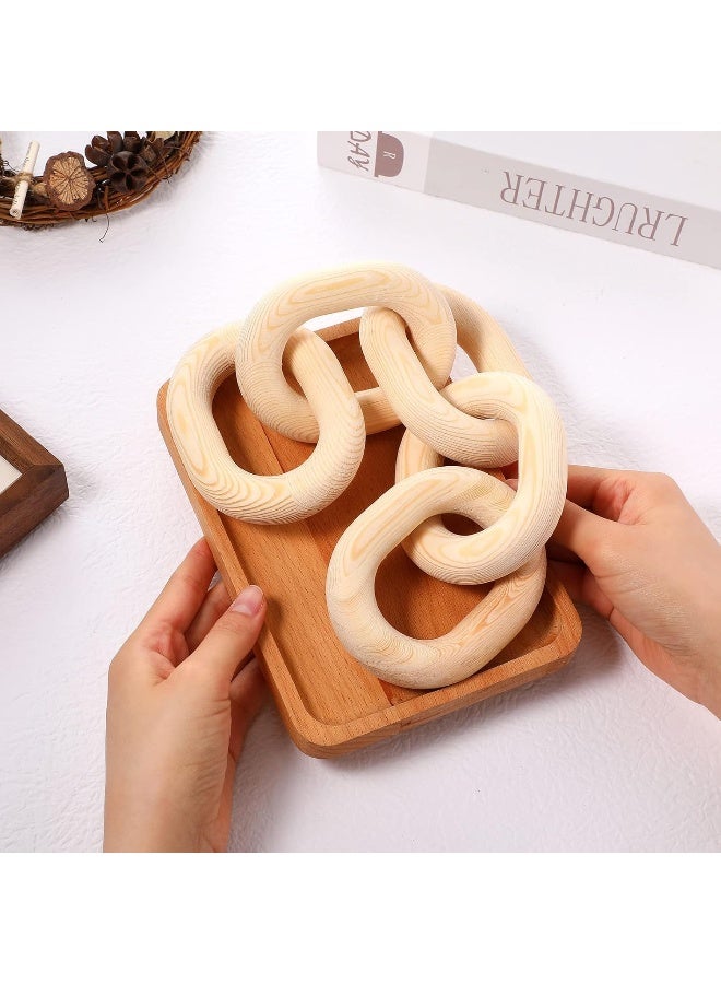 YINZUO YINZUO Wooden Knot and Chain Link Decor â€“ Natural Wood Link Sculpture & Interlocking Knot for Coffee Table, Modern Farmhouse, Boho, Shelf Decor (A) - Image 2