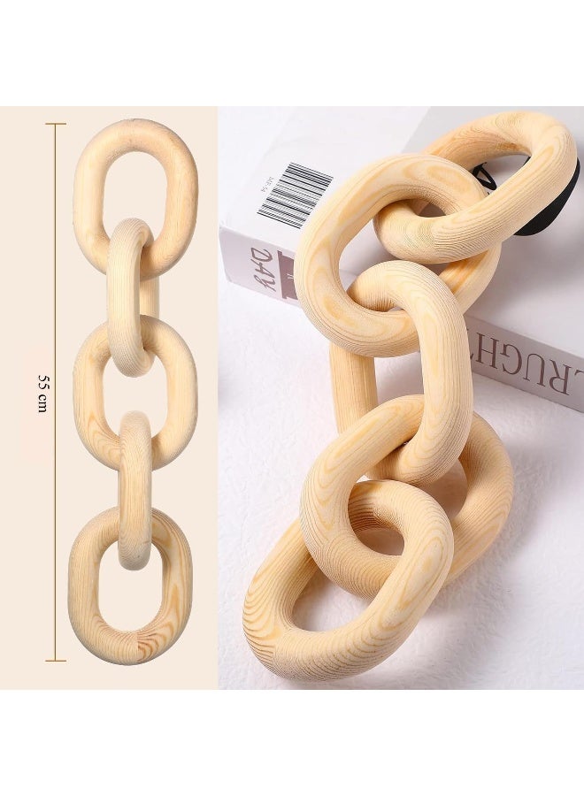 YINZUO YINZUO Wooden Knot and Chain Link Decor â€“ Natural Wood Link Sculpture & Interlocking Knot for Coffee Table, Modern Farmhouse, Boho, Shelf Decor (A) - Image 3