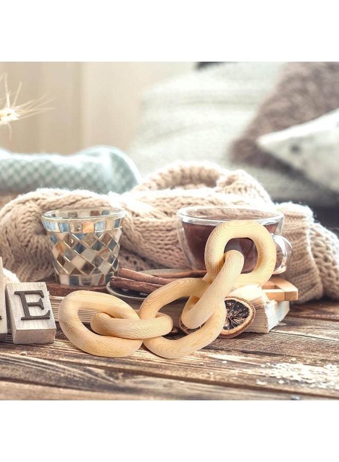 YINZUO YINZUO Wooden Knot and Chain Link Decor â€“ Natural Wood Link Sculpture & Interlocking Knot for Coffee Table, Modern Farmhouse, Boho, Shelf Decor (A) - Image 4