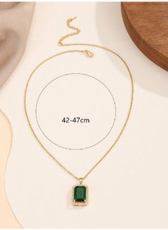 Ward Women's Necklace with Sparkling Green Stone Design Rust-Resistant  - Image 3