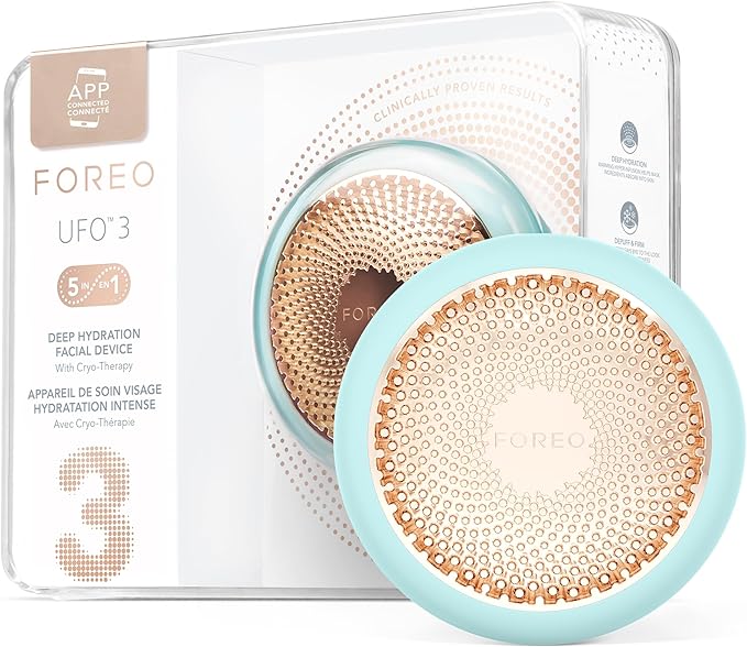 FOREO UFO 35in1 Full Facial LED Mask Treatment Deep Moisturiser Anti Aging Face Mask Beauty Thermotherapy Cryotherapy Face Massager Arctic Blue - Image 1