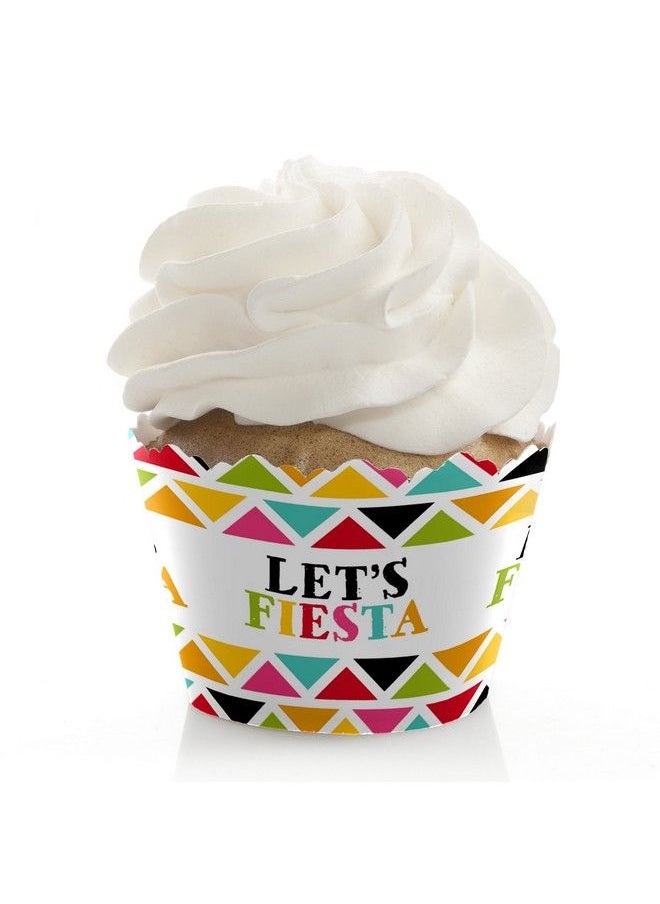 Big Dot of Happiness Let Fiesta Mexican Fiesta Party Decorations Party Cupcake Wrappers Set Of 12  - Image 1