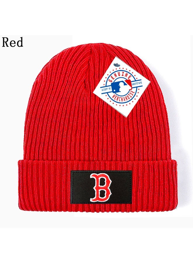 New Era MLB Boston Red Sox Red Rib Knit Beanie - Bold Warm Winter Streetwear Cap