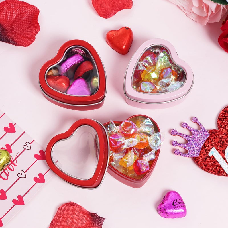 mifengda 12Pack Heart Shaped Metal Tins with Lid Valentine's Day Candle Tins for Making Candles 2oz Heart Shaped Candle Tins with Lids for Candle Making Valentine Wedding Gifts Party - Image 5