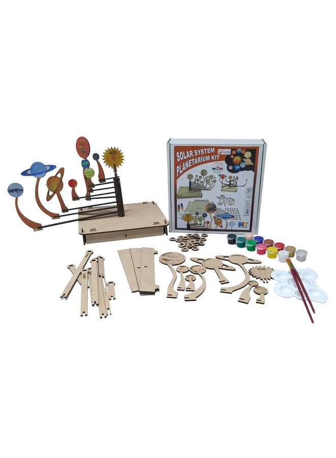 StepsToDo Make Your Own Solar System Wooden Kit. Solar System Planetarium DIY Kit. Astronomy Planet Model Stem Toys - Image 1