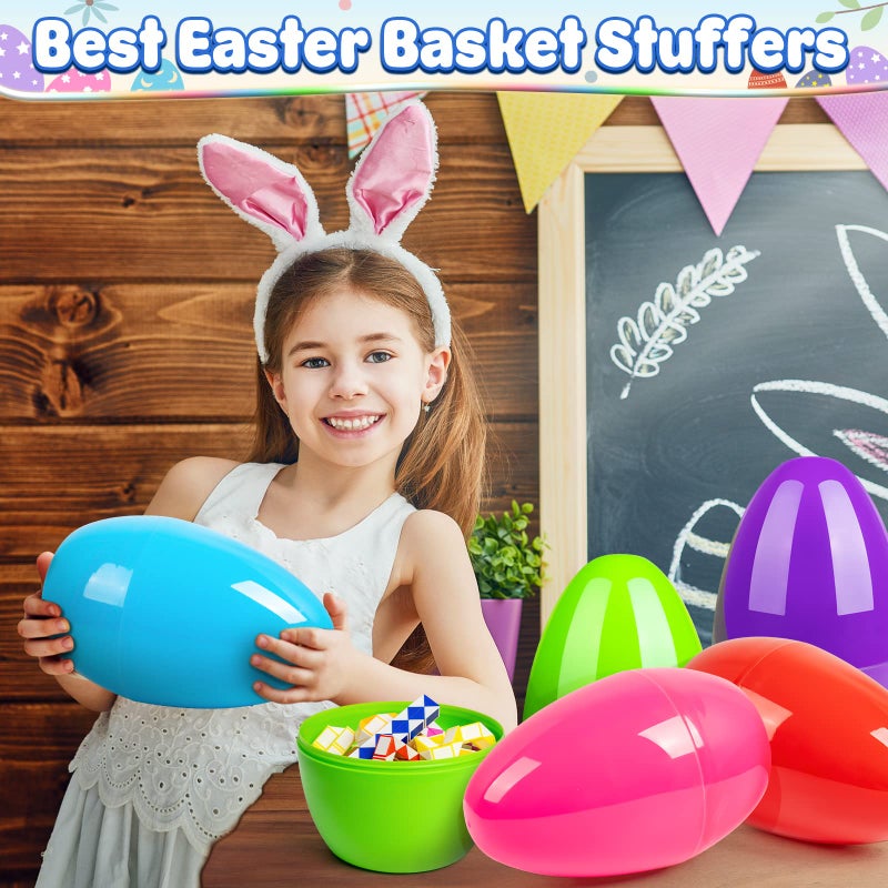 BainGesk 8PCS Jumbo Easter Eggs, 10" Large Plastic Easter Eggs, Empty Eggs for Easter Egg Hunt, Bulk Fillable Surprise Eggs, Basket Stuffers Fillers, Easter Party Favor for Kids - Image 5
