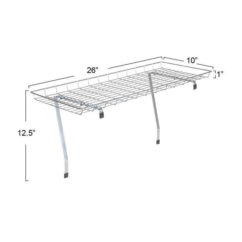 Household Essentials Rear Display Over-The-Washer Storage Shelf to Organize and Store Laundry Room Supplies, Silver - Image 2