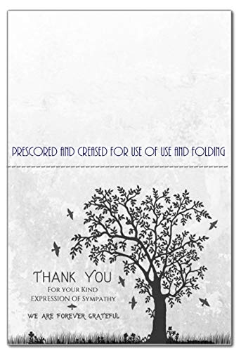 Elcer Funeral thank you cards with envelopes Celebration of life Floral Tree acknowledgment memorial Sympathy Christian Thank you notes (40 Pack) - Image 5