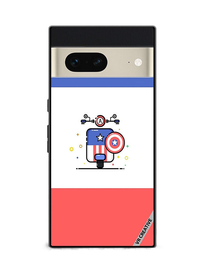 VR CREATIVE Protective Case Cover For Google Pixel 7 Cute Little Bike Of Captain America Design Multicolour - Image 1