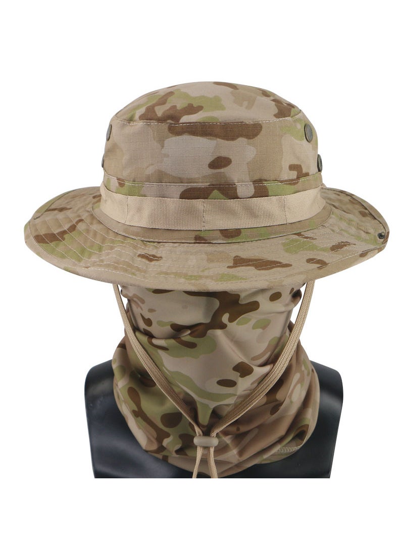 Generic - Summer Camo Tactical Cap Scarf Set Breathable Sun Protection Fishing Hat American Desert (Generation Hat Ice Silk Mask) - Image 1