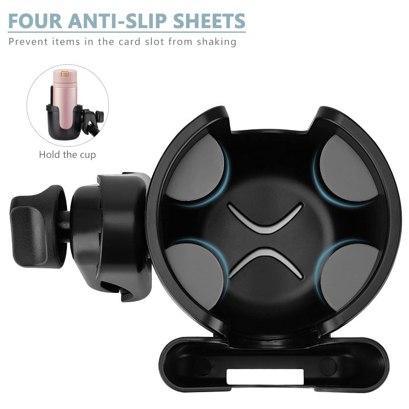 Suranew Universal Stroller Cup Holder, Adjustable Drink Holder with Phone Holder for Baby Stroller, Wheelchair, Walker, Bike, Scooter, Gifts for Family Member. - Image 4