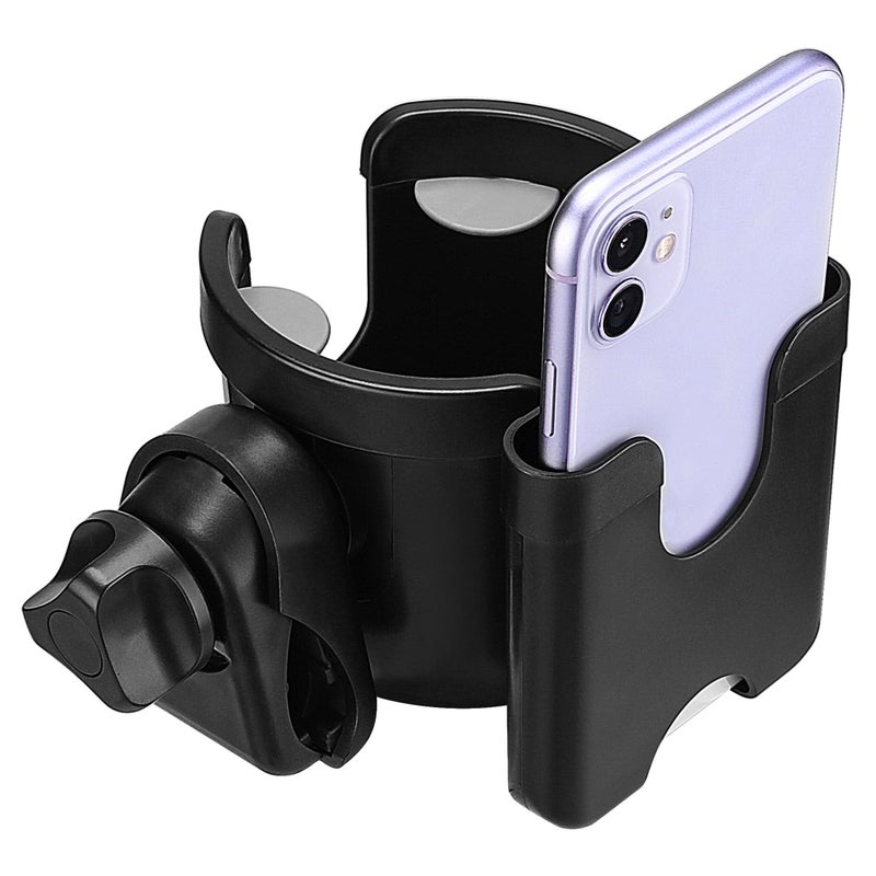 Suranew Universal Stroller Cup Holder, Adjustable Drink Holder with Phone Holder for Baby Stroller, Wheelchair, Walker, Bike, Scooter, Gifts for Family Member. - Image 1