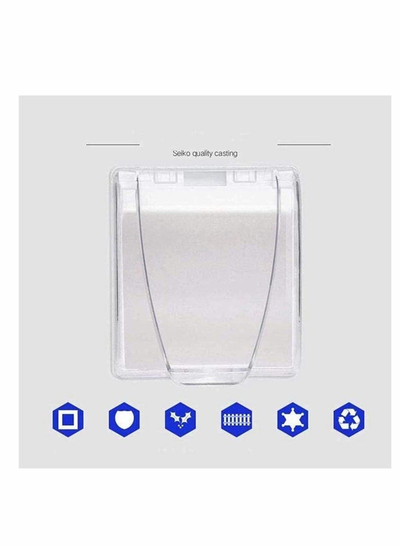 Zikra Wall Switch Waterproof Cover Box, Suprcrne Universal Plug Socket Cover, Wall Light Panel Socket Doorbell Flip Cap Cover, Home Bathroom Kitchen Accessory Plastic Clear 2 Pcs - Image 5