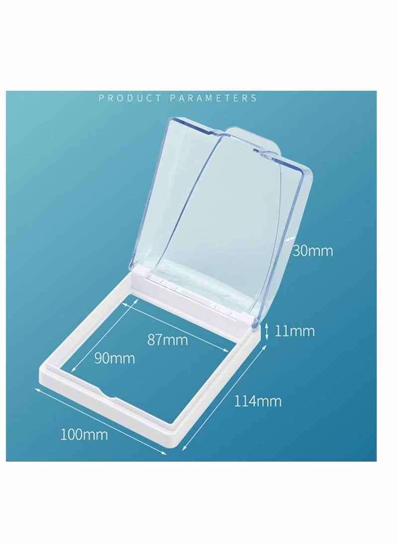 Zikra Wall Switch Waterproof Cover Box, Suprcrne Universal Plug Socket Cover, Wall Light Panel Socket Doorbell Flip Cap Cover, Home Bathroom Kitchen Accessory Plastic Clear 2 Pcs - Image 2