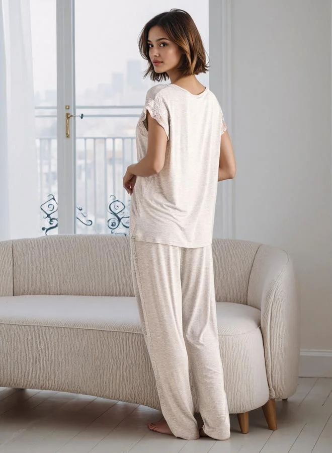Splash FAV Lace Trim Pyjama Set