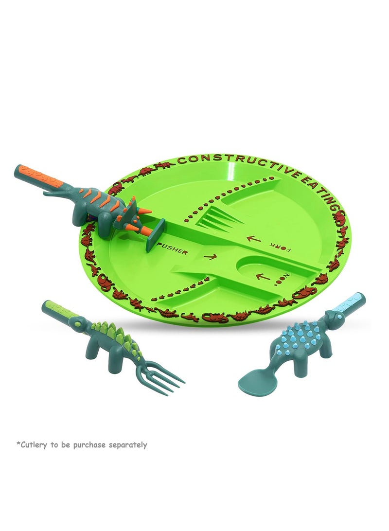 Eazy Kids Eating Plate - Dinosaur Green - Image 5