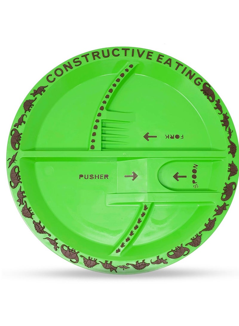 Eazy Kids Eating Plate - Dinosaur Green - Image 1