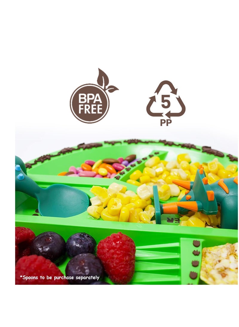 Eazy Kids Eating Plate - Dinosaur Green - Image 2