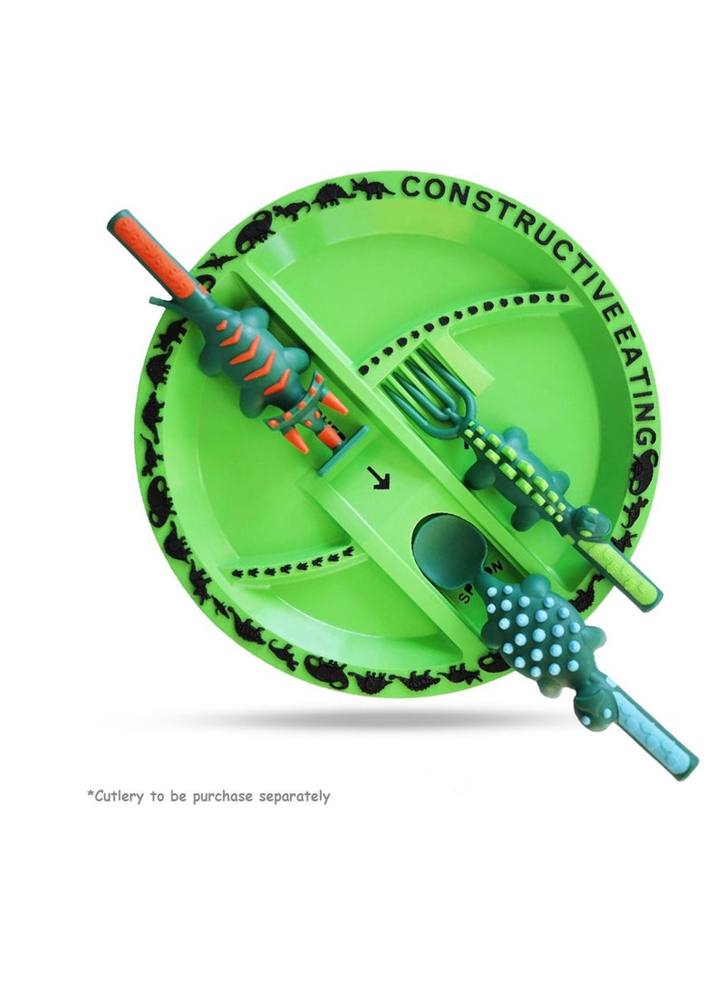 Eazy Kids Eating Plate - Dinosaur Green - Image 4