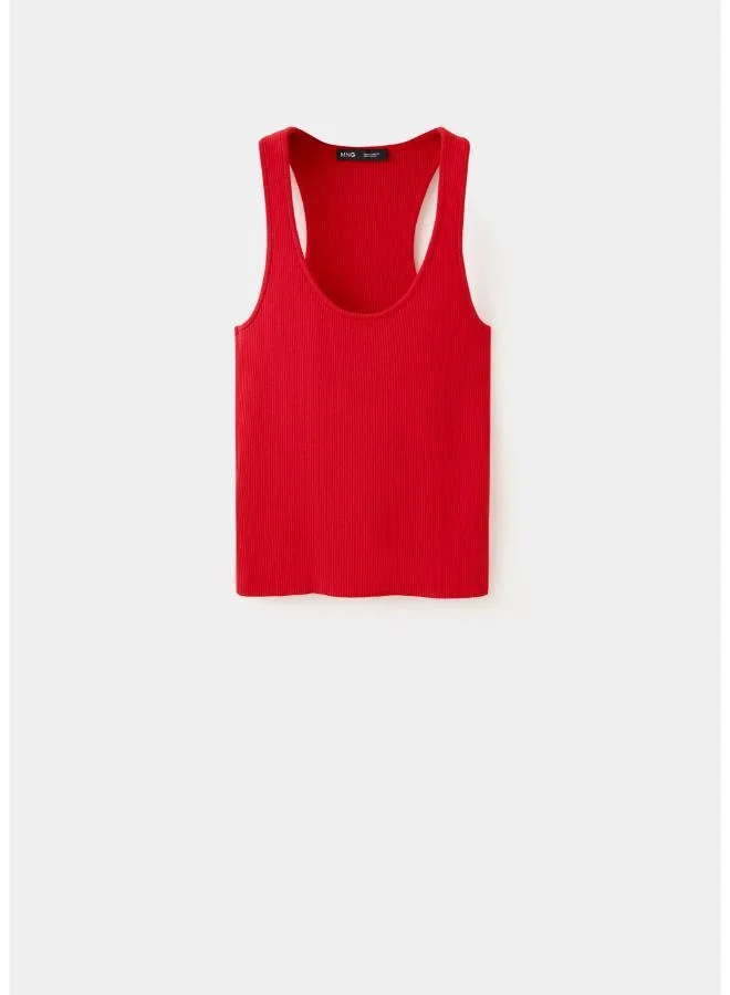 Mango Fitted Ribbed Top