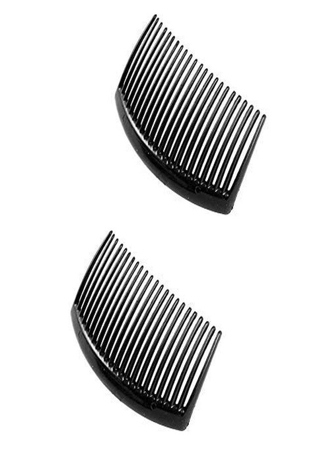 Palmate Plastic Black Hair slide Clip Hairpin Side Combs Pin for Women or Girls - Pack of 2 Pcs - Image 1
