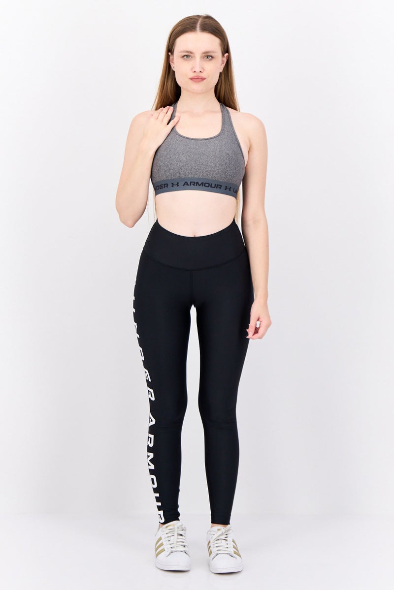 UNDER ARMOUR Women Brand Logo Padded Sports Bra, Charcoal - Image 4