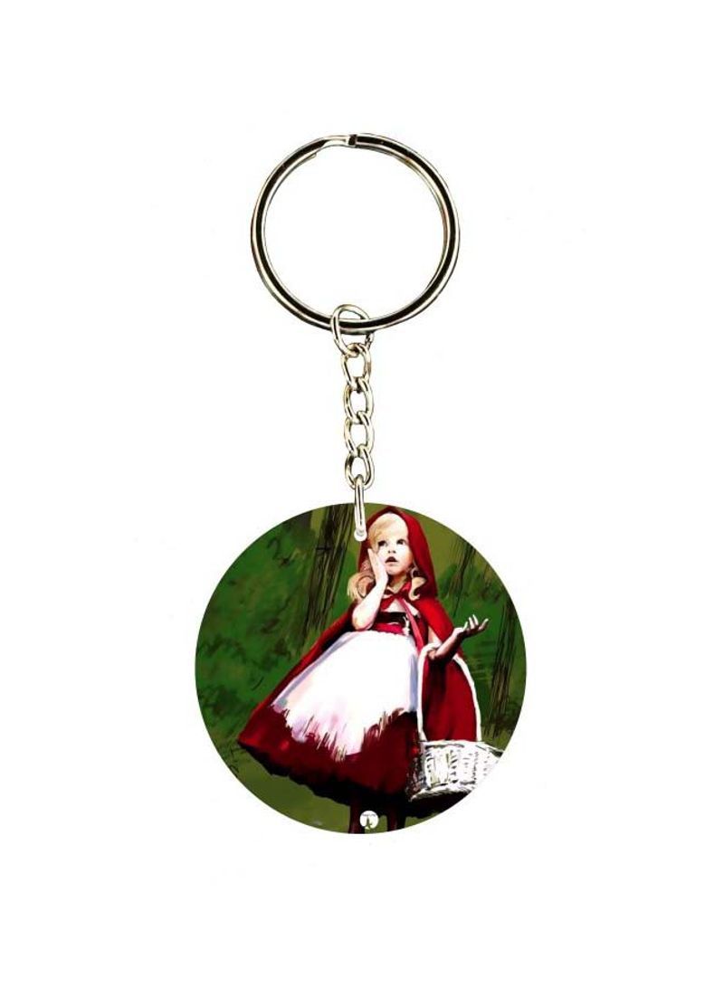 Double Sided Girl Printed Keychain
