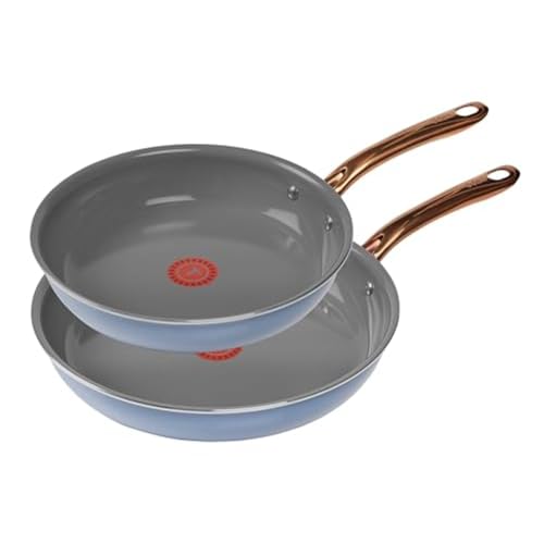 T-fal TFal Preserve Ceramic Nonstick Frying Pan 2Pc Set 85 11 Oven Broiler Safe up to 350F Cookware InoCeram Glide Technology Frying Pan Skillet Pots Pans Blue - Image 1
