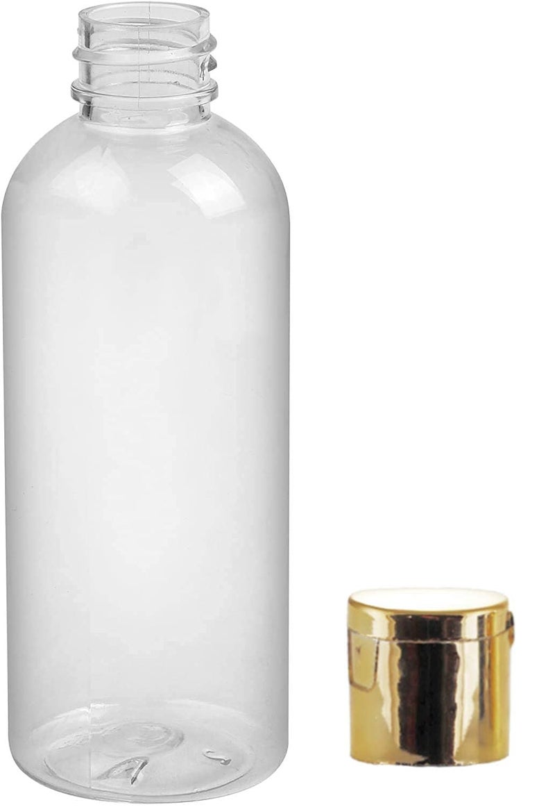 Atipriya 100ml Empty Clear Plastic Bottles Refillable Travel Size Cosmetic Containers Small Leak Proof Squeeze Bottles with Gold Flip Cap for ToiletriesShampooOil pack of 10 - Image 2