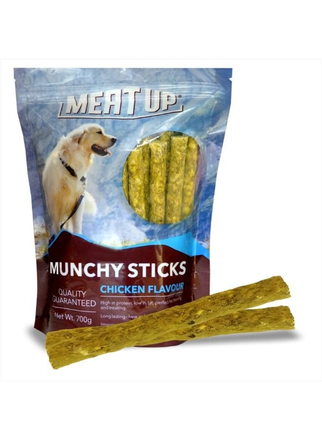 Meatup Munchy Sticks Dog Treat  Chicken (Buy 1 Get 1) 2 x 700g - Image 2