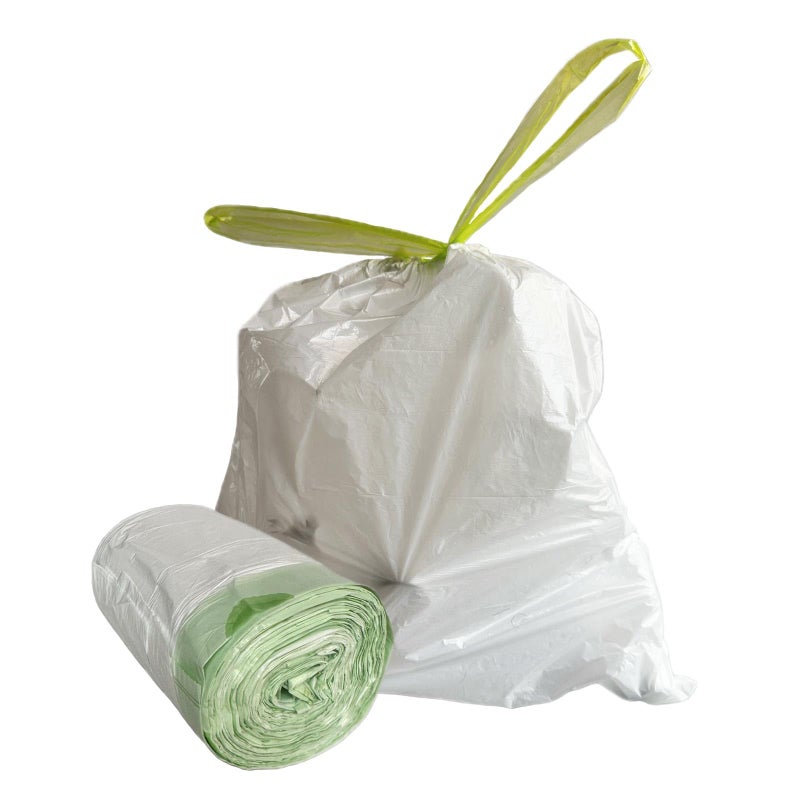 GXBTOPGO Trash Bags, Tear-Free Garbage Bags, 100 Count 4 Gallon Drawstring Trash Bags Trash Can Bathroom Kitchen Small Garbage Bags for Bedroom, White - Image 1