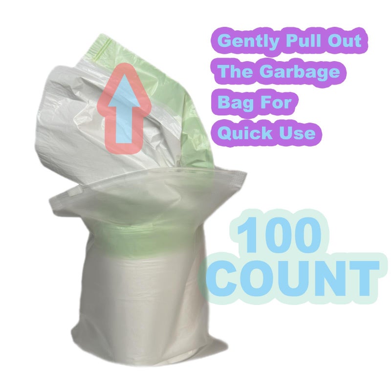 GXBTOPGO Trash Bags, Tear-Free Garbage Bags, 100 Count 4 Gallon Drawstring Trash Bags Trash Can Bathroom Kitchen Small Garbage Bags for Bedroom, White - Image 4