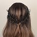 Aimimier Bridal Crystal Hairband Long Hair Vine Crystal Beaded Headband Wedding Prom Party Festival Fashion Hair Accessory for Women Black - Image 2