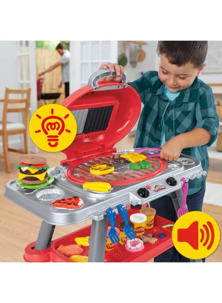 Play-Doh Sizzlin’ Grill Playset, 27-Piece Kitchen Toy Set - Image 3