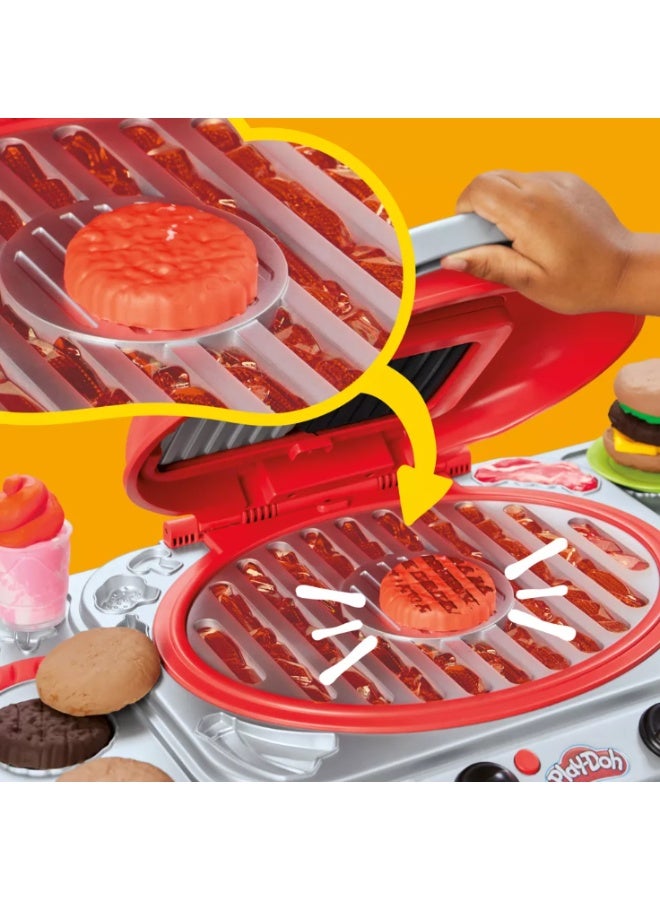 Play-Doh Sizzlin’ Grill Playset, 27-Piece Kitchen Toy Set - Image 5