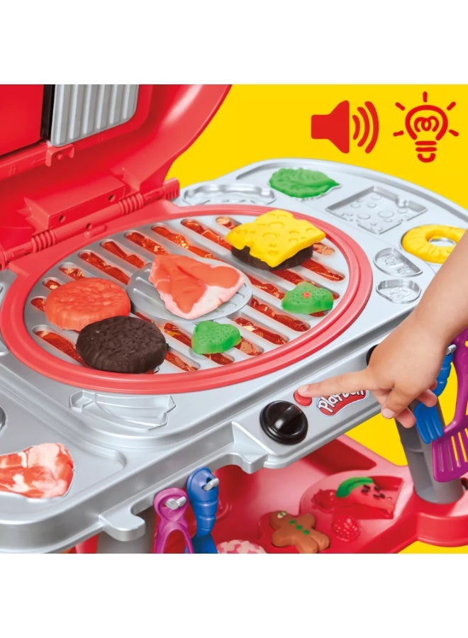 Play-Doh Sizzlin’ Grill Playset, 27-Piece Kitchen Toy Set - Image 4