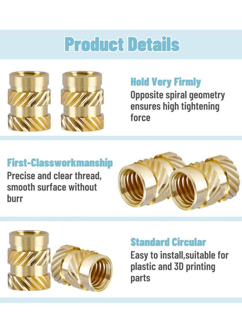 SYOSI 150 pcs 3D Printing Brass Nuts, M3x4x5mm M3 Threaded Insert Knurled Brass Nuts Female Thread Knurled Heat Embedment Nut for 3D Printing Parts Loptop Automotive Plastic Shell  - Image 3