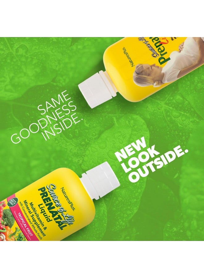 Natures Plus Source of Life Prenatal Liquid, Tropical Fruit - 30 fl oz - Multivitamin & Mineral Supplement - Nutritional Support During Pregnancy - Gluten Free, Vegetarian - 30 Servings - Image 2