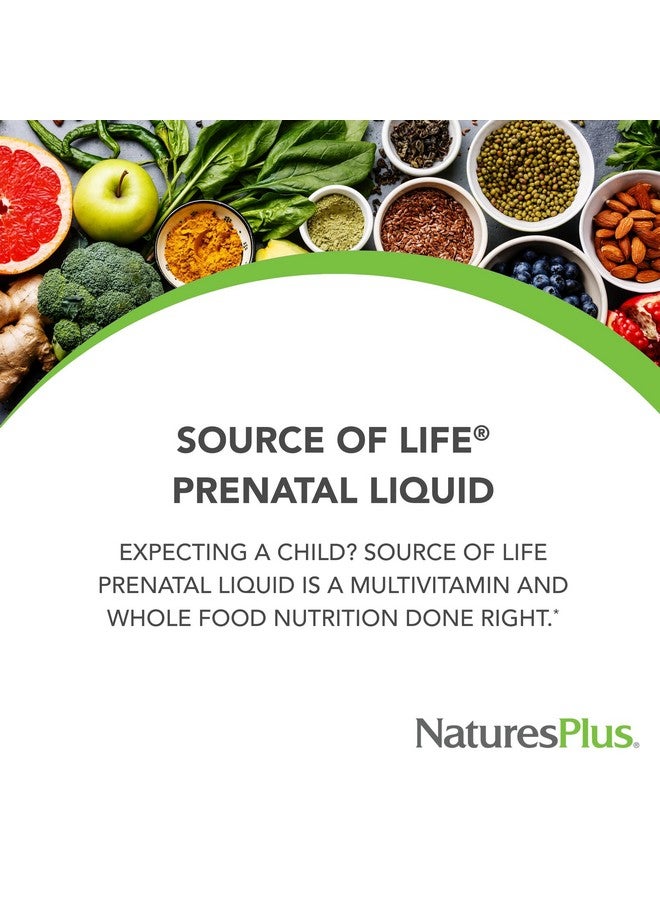 Natures Plus Source of Life Prenatal Liquid, Tropical Fruit - 30 fl oz - Multivitamin & Mineral Supplement - Nutritional Support During Pregnancy - Gluten Free, Vegetarian - 30 Servings - Image 3